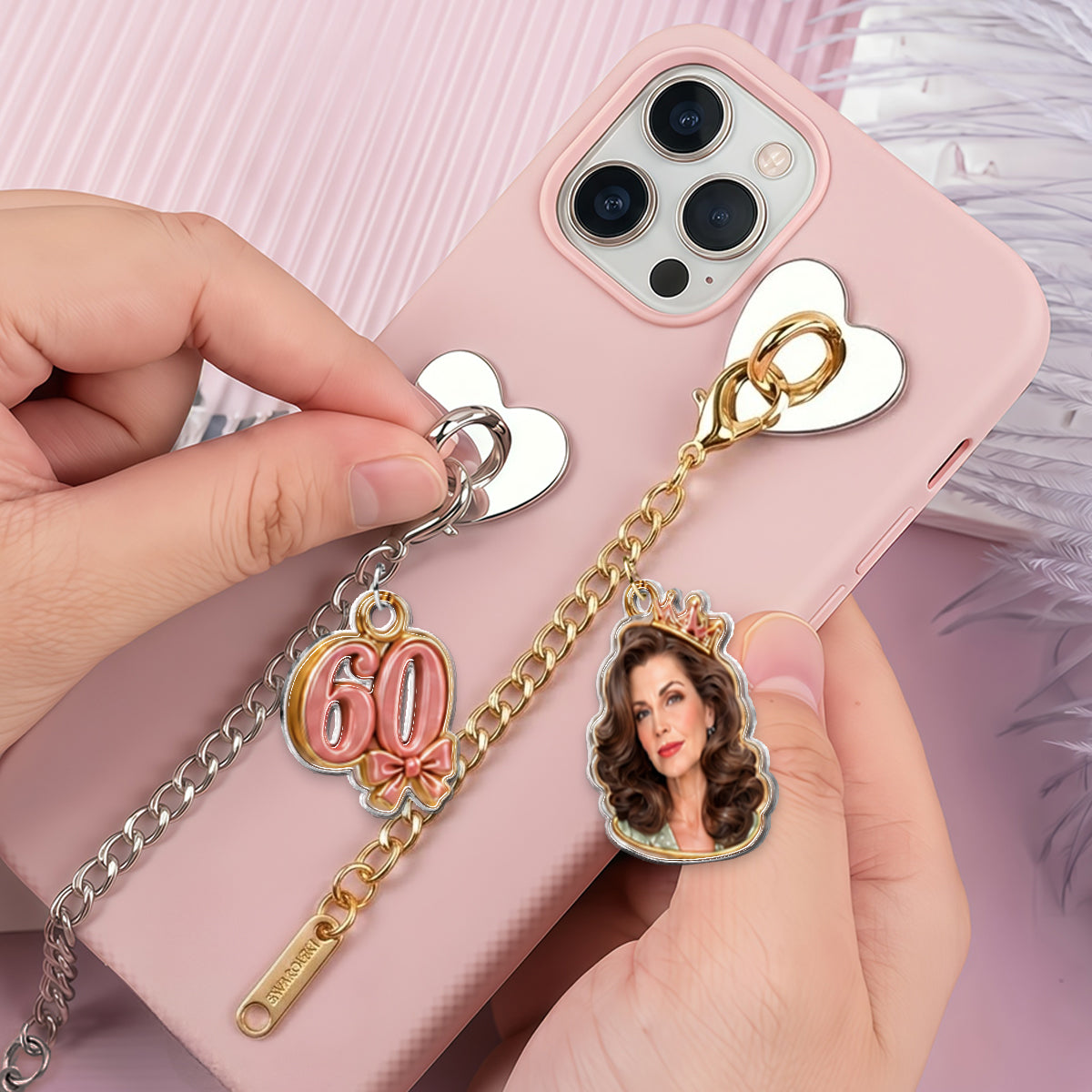Custom Any Photo - Personalized Birthday Handle Tumbler With Charms