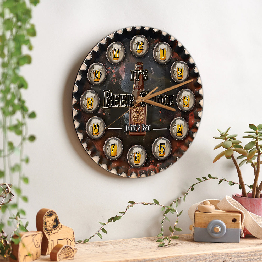 It's Beer O'clock - Personalized Beer Wall Clock