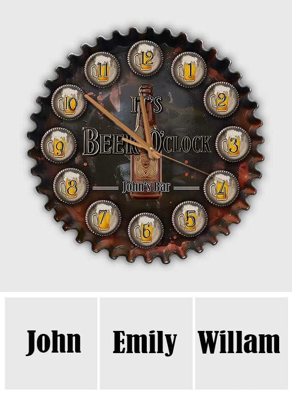 It's Beer O'clock - Personalized Beer Wall Clock