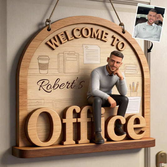 My Office - Personalized Colleague Custom Shaped Wood Sign