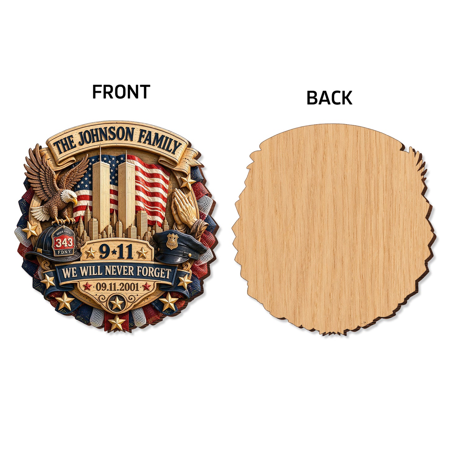 25 Years We Will Never Forget - Personalized Patriot Wood Sign With Stake