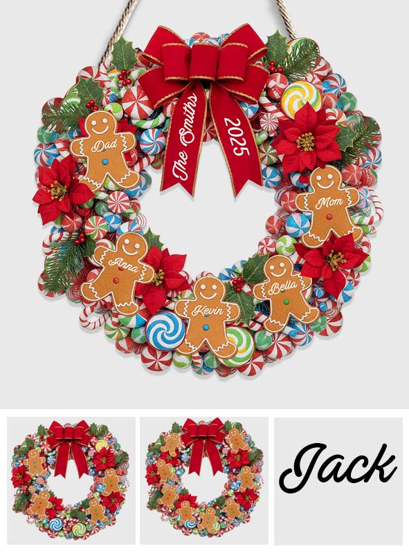 Gingerbread Family - Personalized Family Custom Shaped Wood Sign