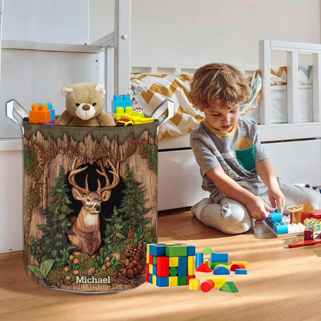 Deer Scene - Personalized Hunting Storage Basket