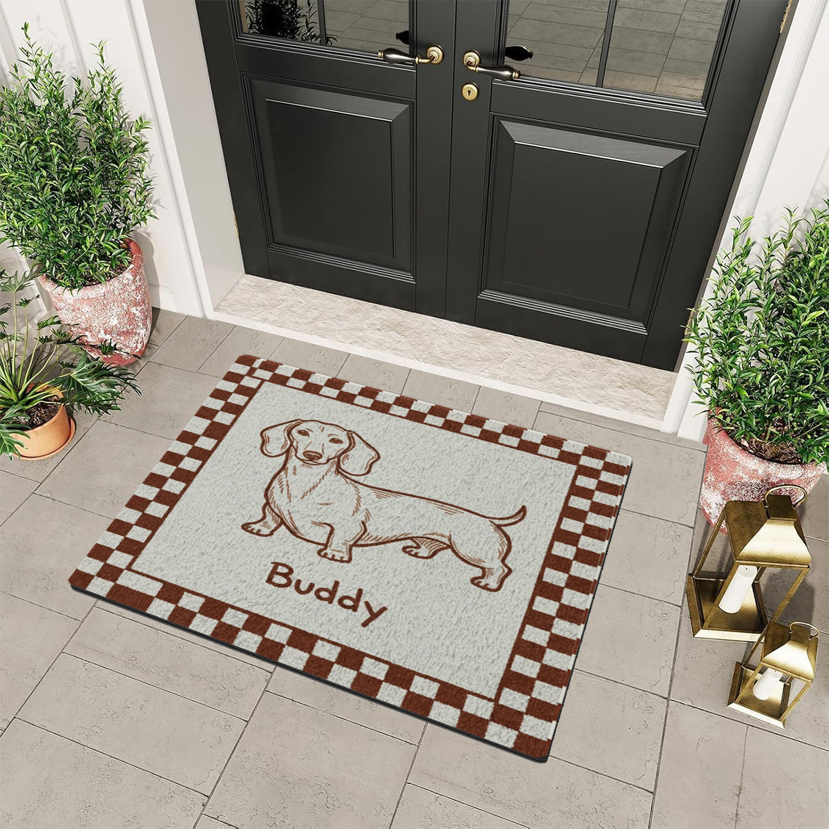 Custom Funky Pet, Badly Drawn Minimalist, Poorly Drawn, Retro Pet Gift - Personalized Dog Non-Slip Tufted Rug