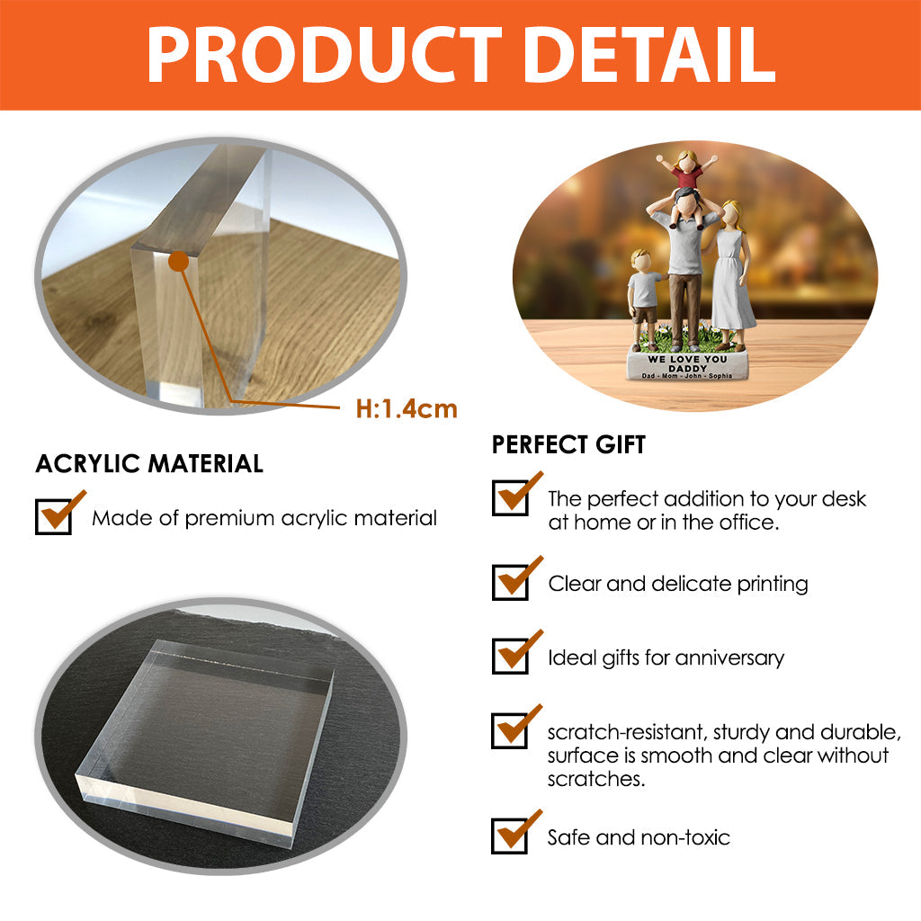 We Love You Dad - Personalized Father Custom Shaped Acrylic Plaque