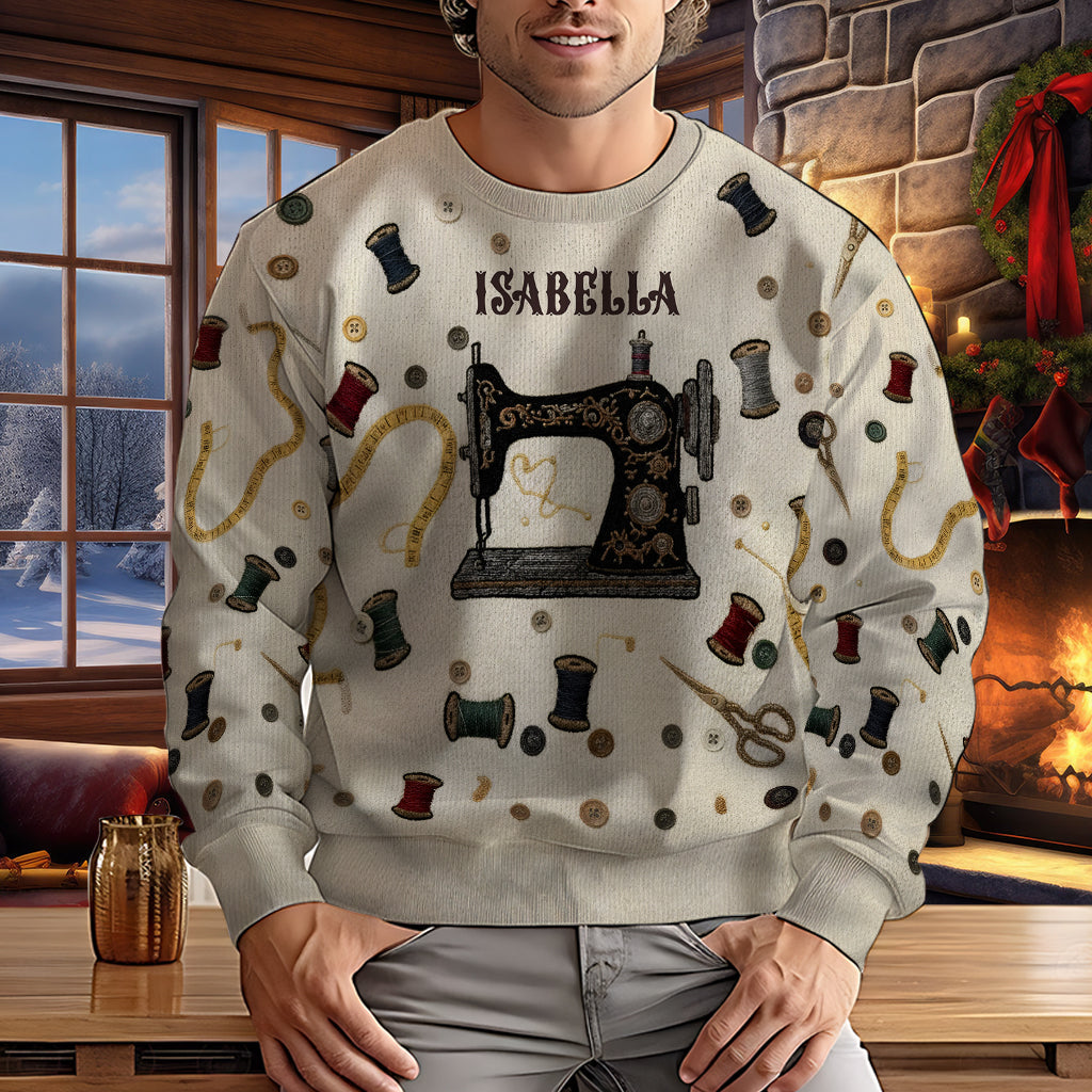 Cozy Sewing Machine - Personalized Sewing Ugly Sweater