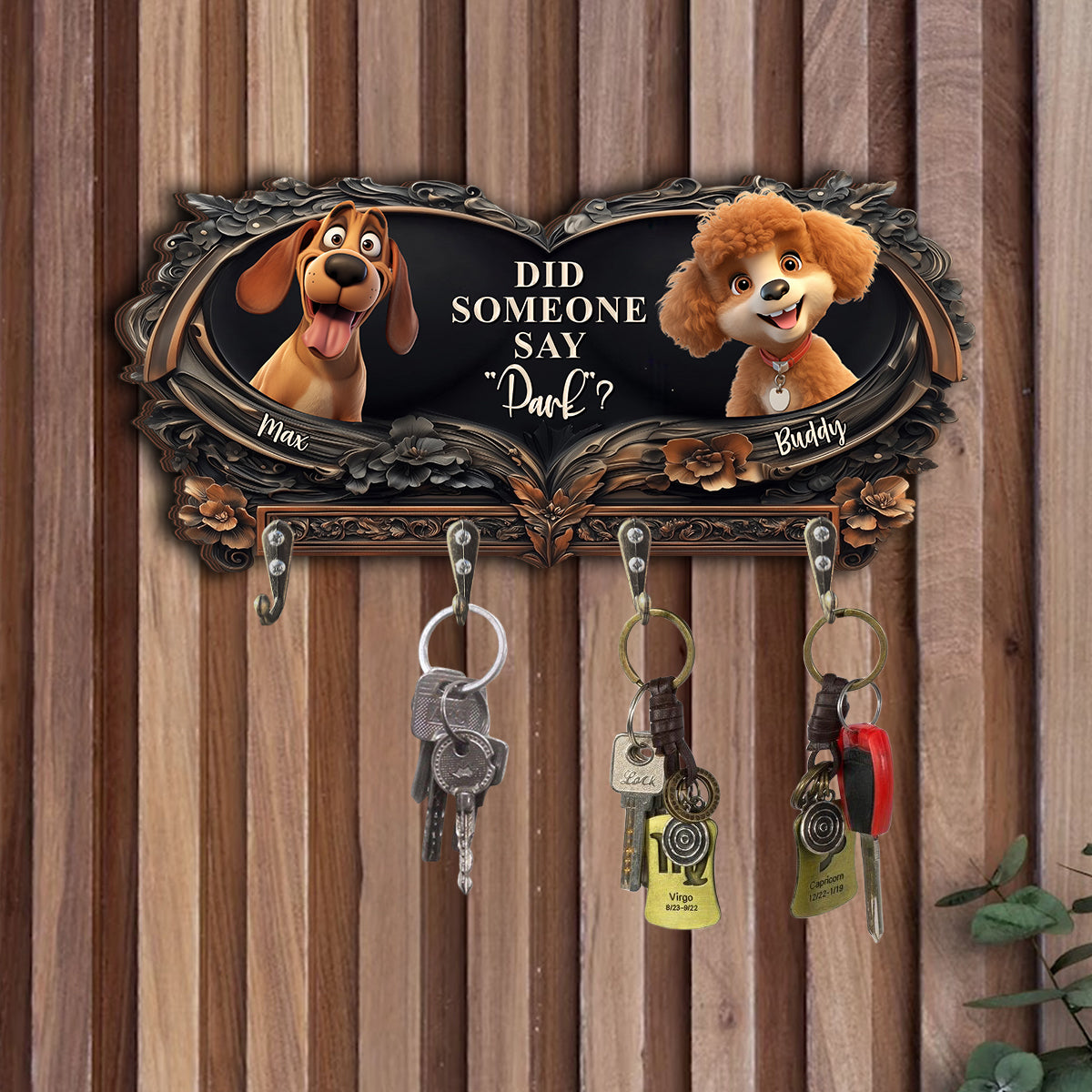 Did Someone Say "Park"? - Personalized Dog Custom Shaped Key Rack
