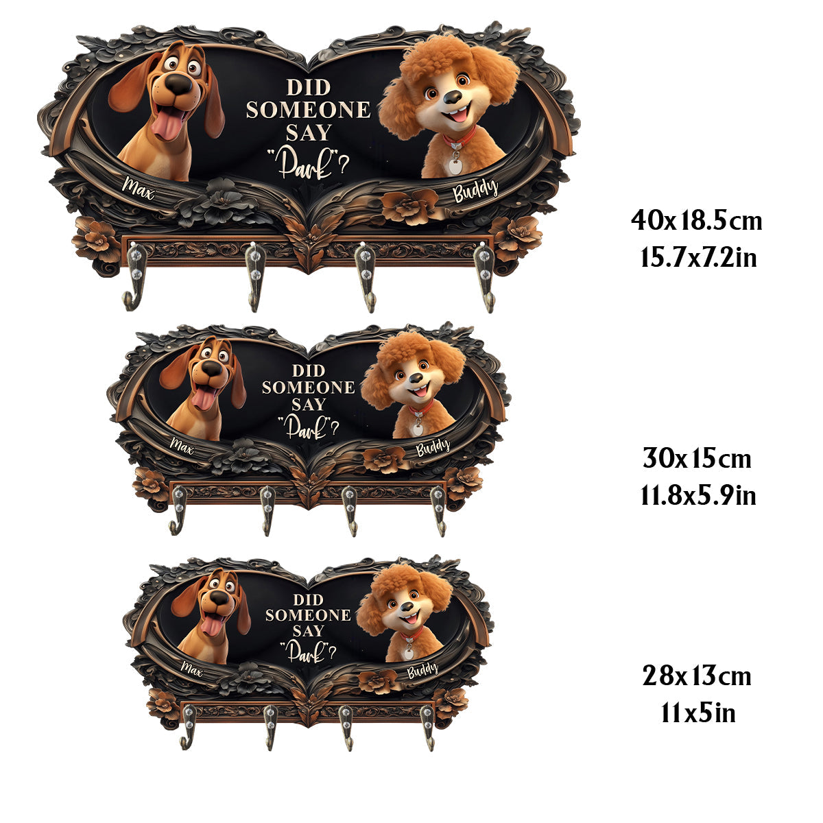 Did Someone Say "Park"? - Personalized Dog Custom Shaped Key Rack