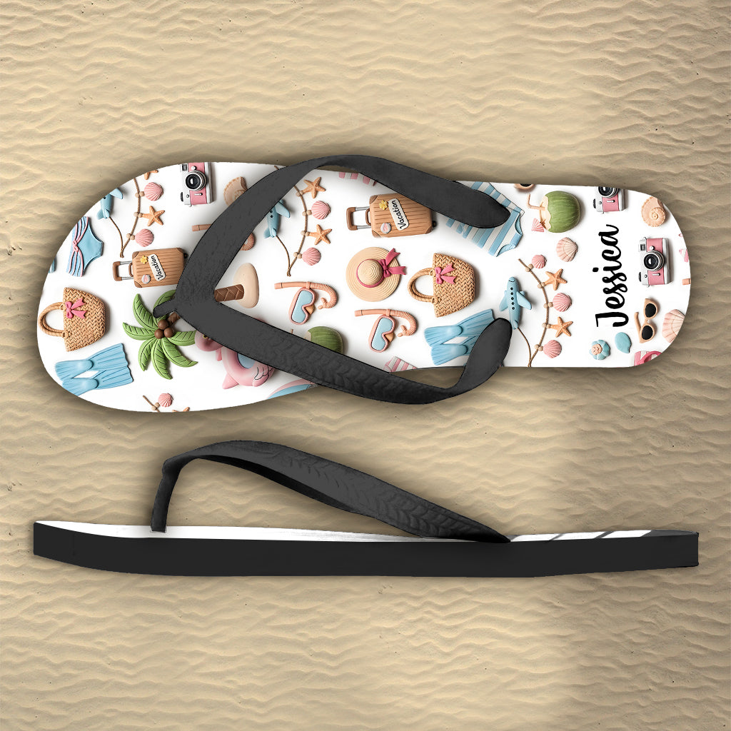 Beach Lovin' Girl - Personalized Sea Lover Flip Flops