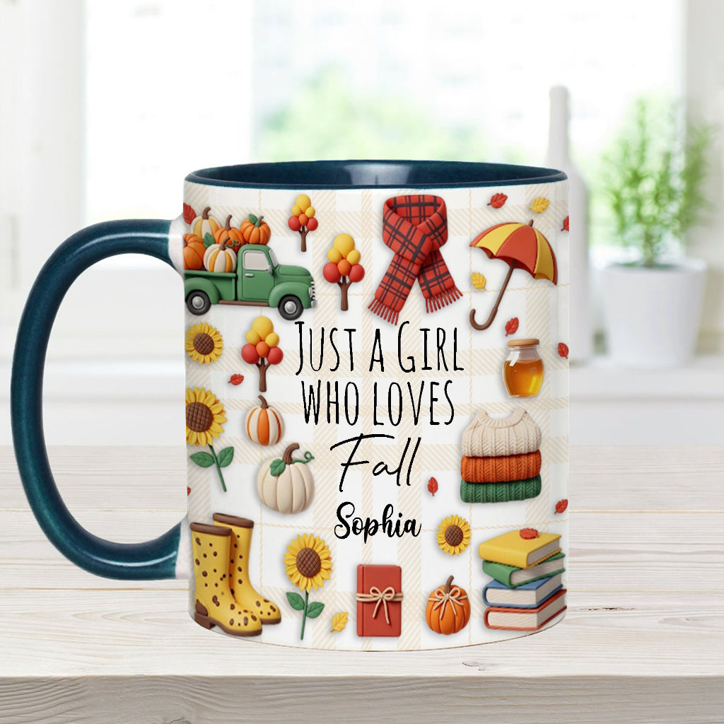 Just A Girl Who Loves Fall - Personalized Autumn Accent Mug
