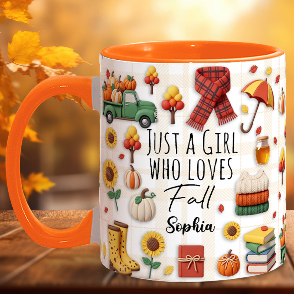 Just A Girl Who Loves Fall - Personalized Autumn Accent Mug