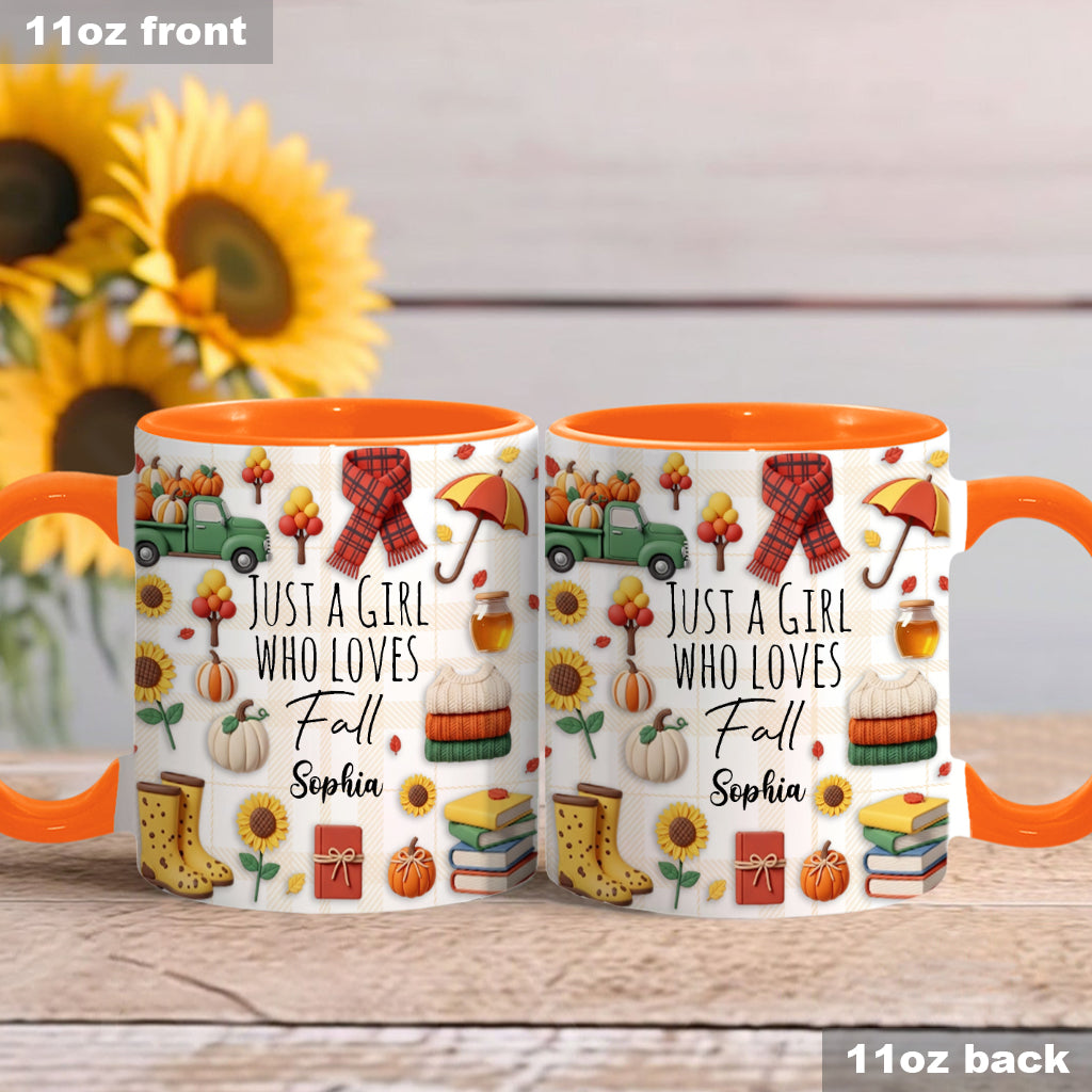 Just A Girl Who Loves Fall - Personalized Autumn Accent Mug