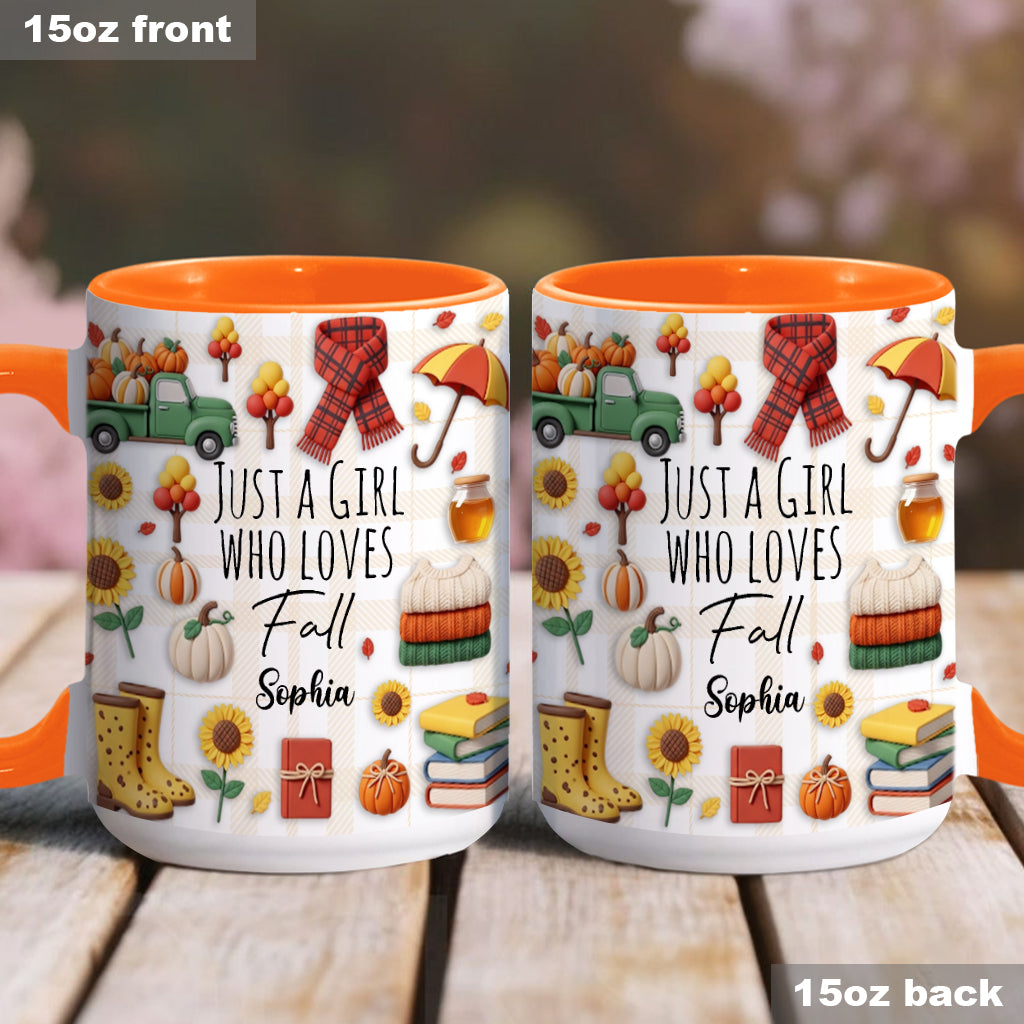 Just A Girl Who Loves Fall - Personalized Autumn Accent Mug