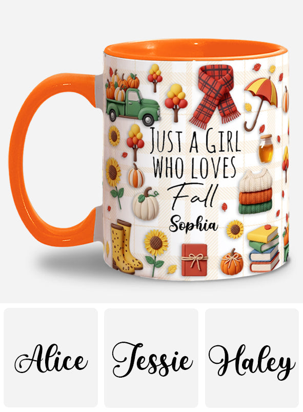 Just A Girl Who Loves Fall - Personalized Autumn Accent Mug