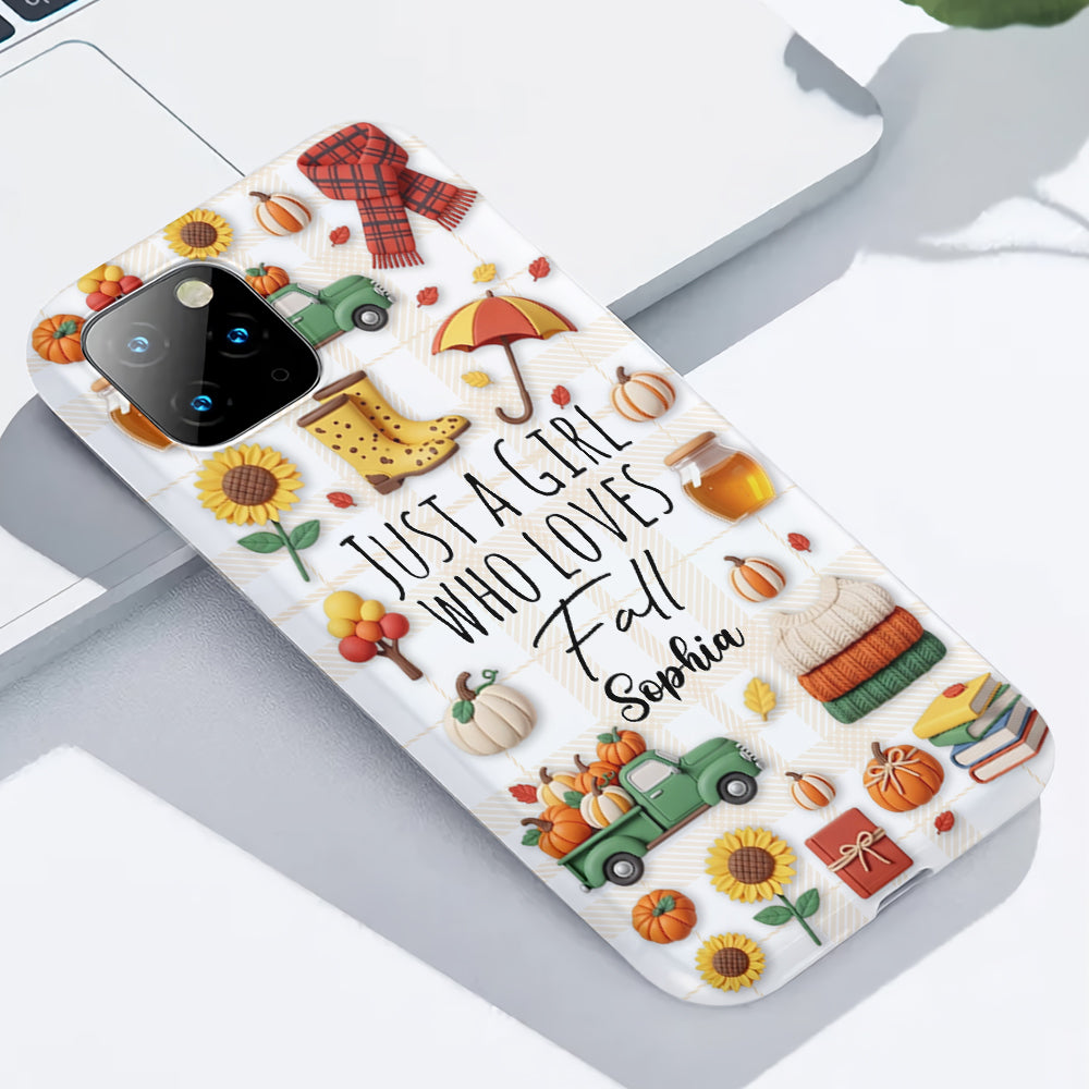 Just A Girl Who Loves Fall - Personalized Autumn Full Print Phone Case