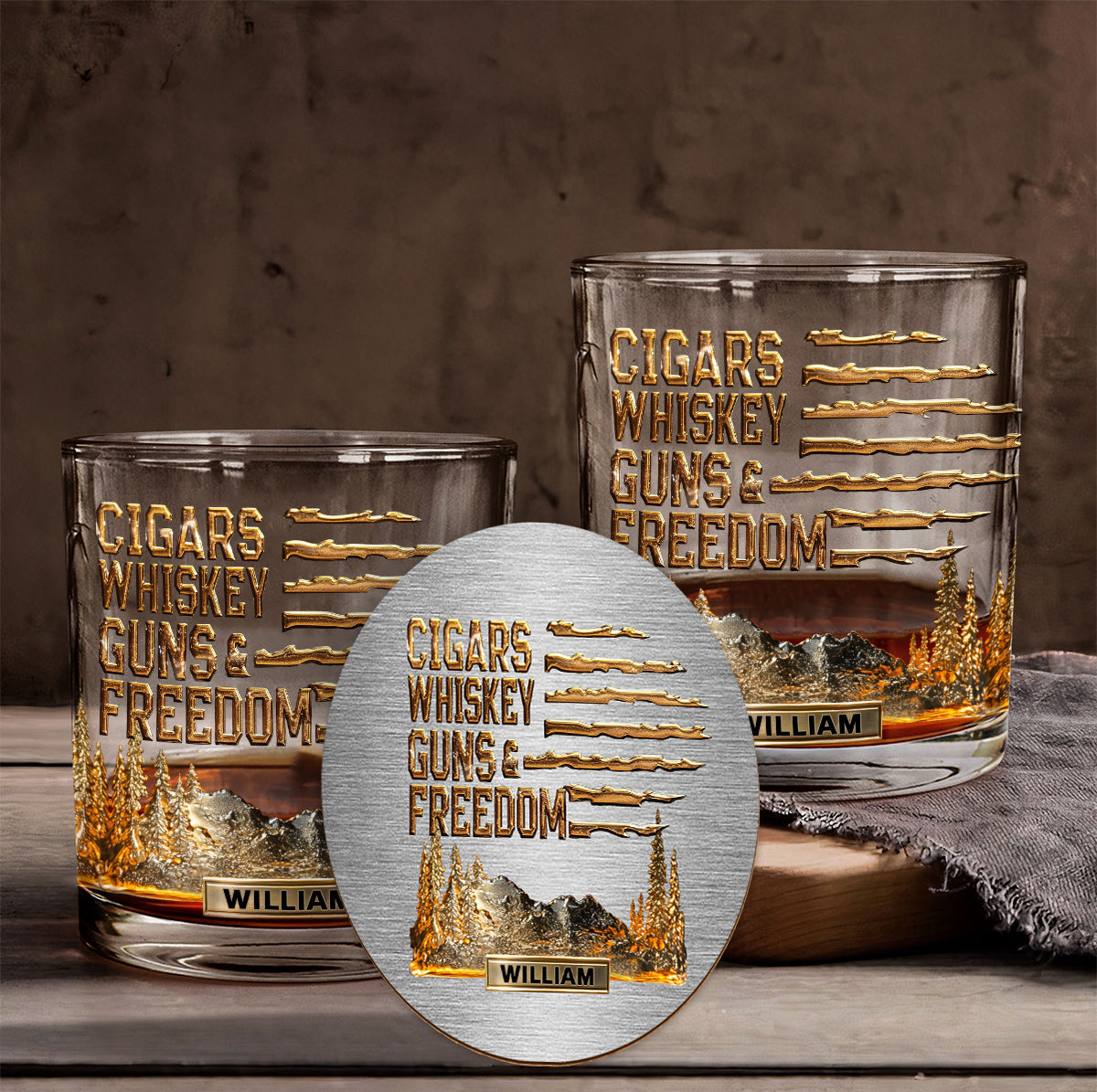 Gift For Bourbon/ Whiskey Lovers, Gift For Him - Personalized Whisky Whiskey Glass