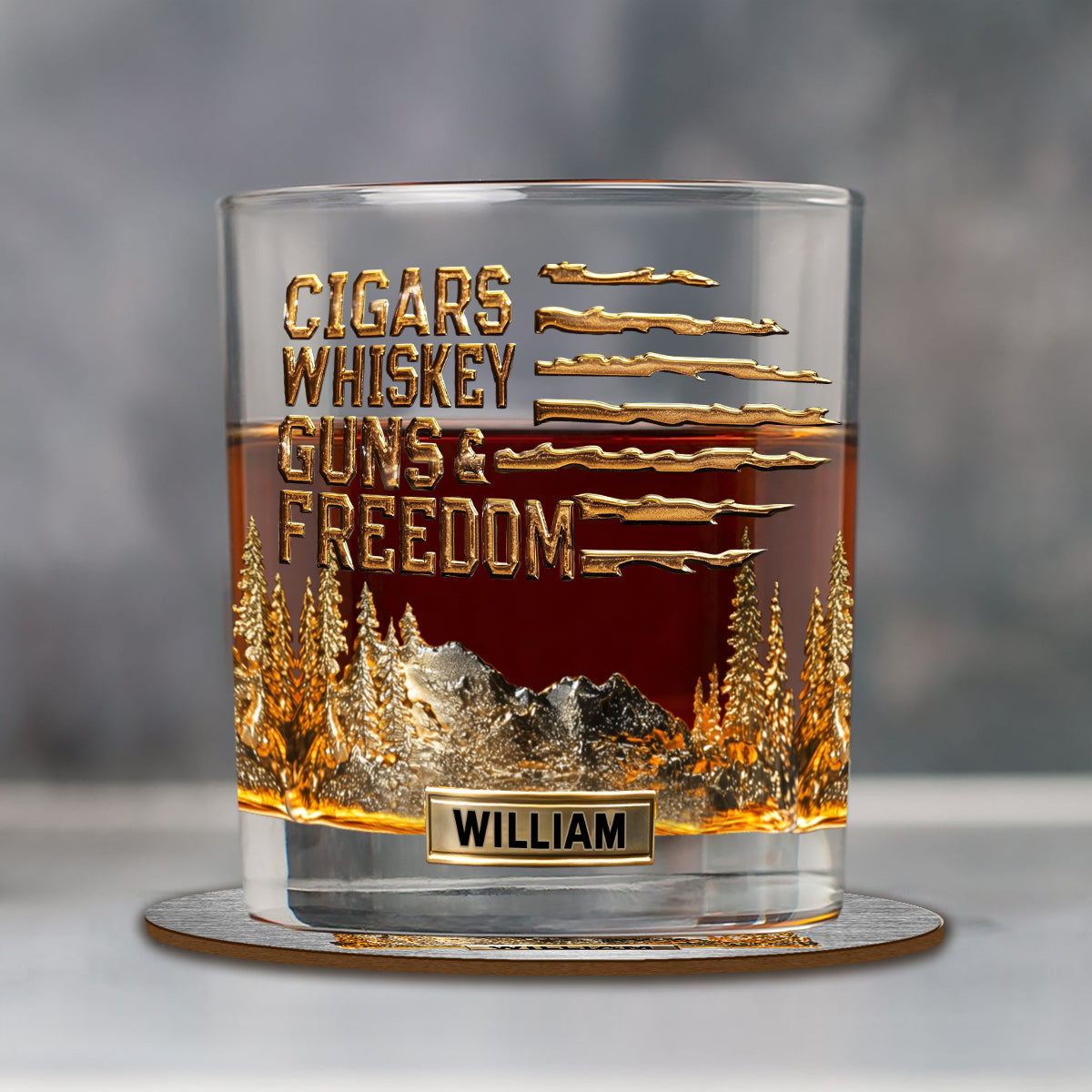 Gift For Bourbon/ Whiskey Lovers, Gift For Him - Personalized Whisky Whiskey Glass