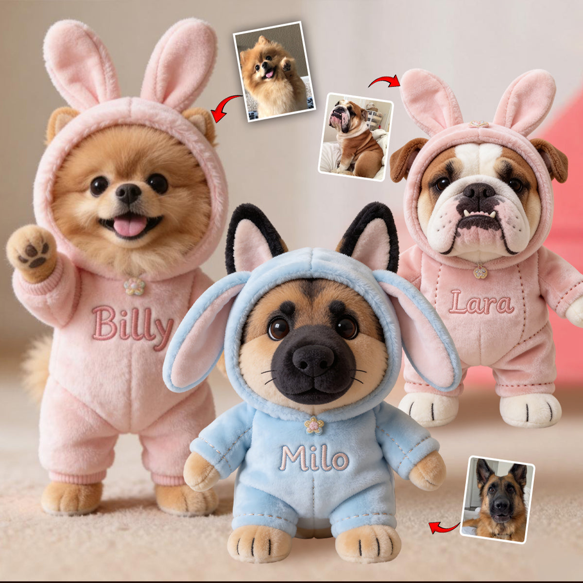 Easter Pet - Personalized Dog Premium Faux Fur Pillow