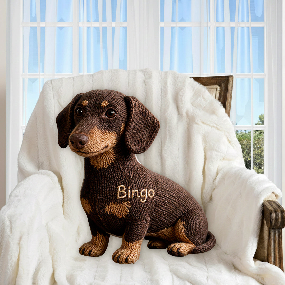 Any Photo - Personalized Dog Premium Faux Fur Pillow