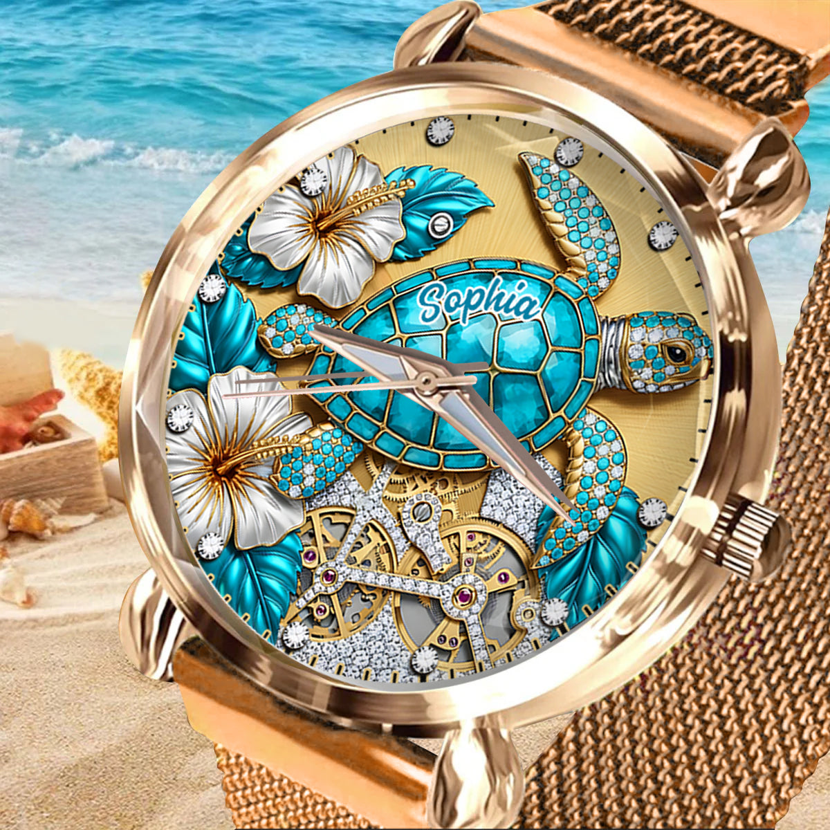 Beautiful Turtle - Personalized Turtle Women Hand Watch