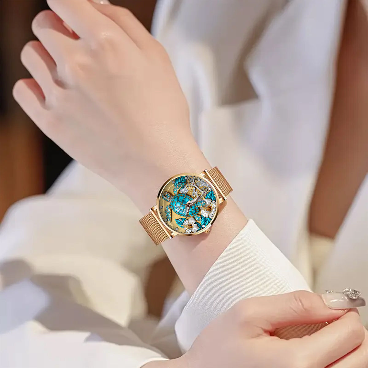 Beautiful Turtle - Personalized Turtle Women Hand Watch
