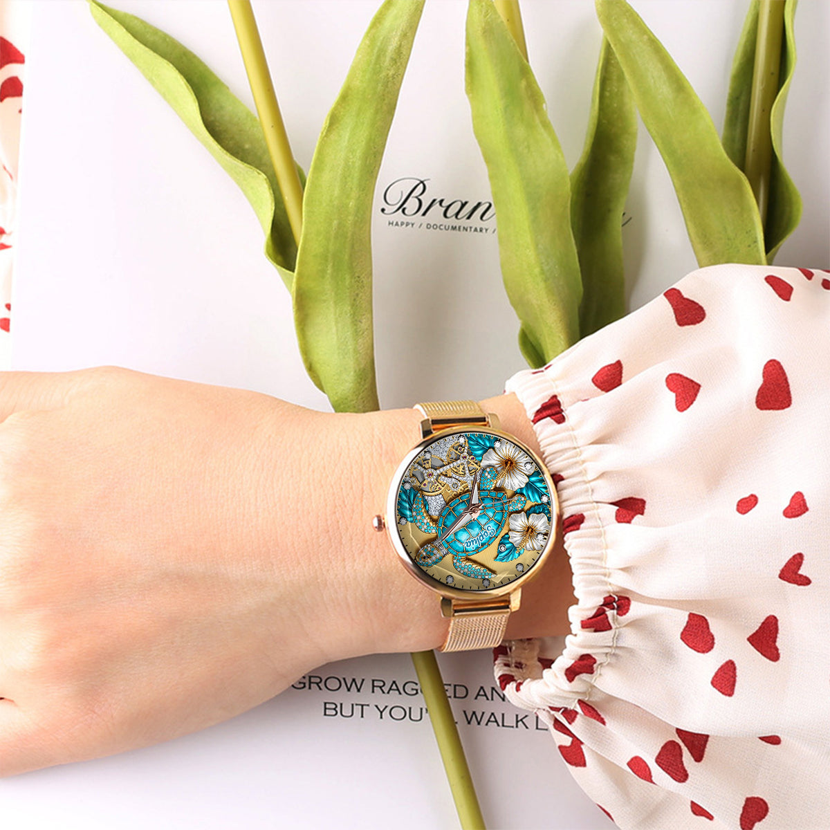 Beautiful Turtle - Personalized Turtle Women Hand Watch