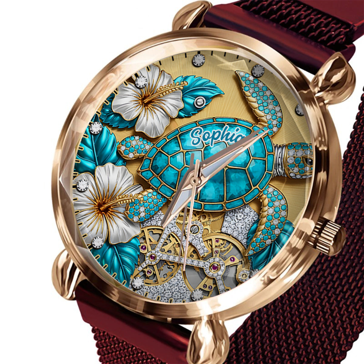Beautiful Turtle - Personalized Turtle Women Hand Watch