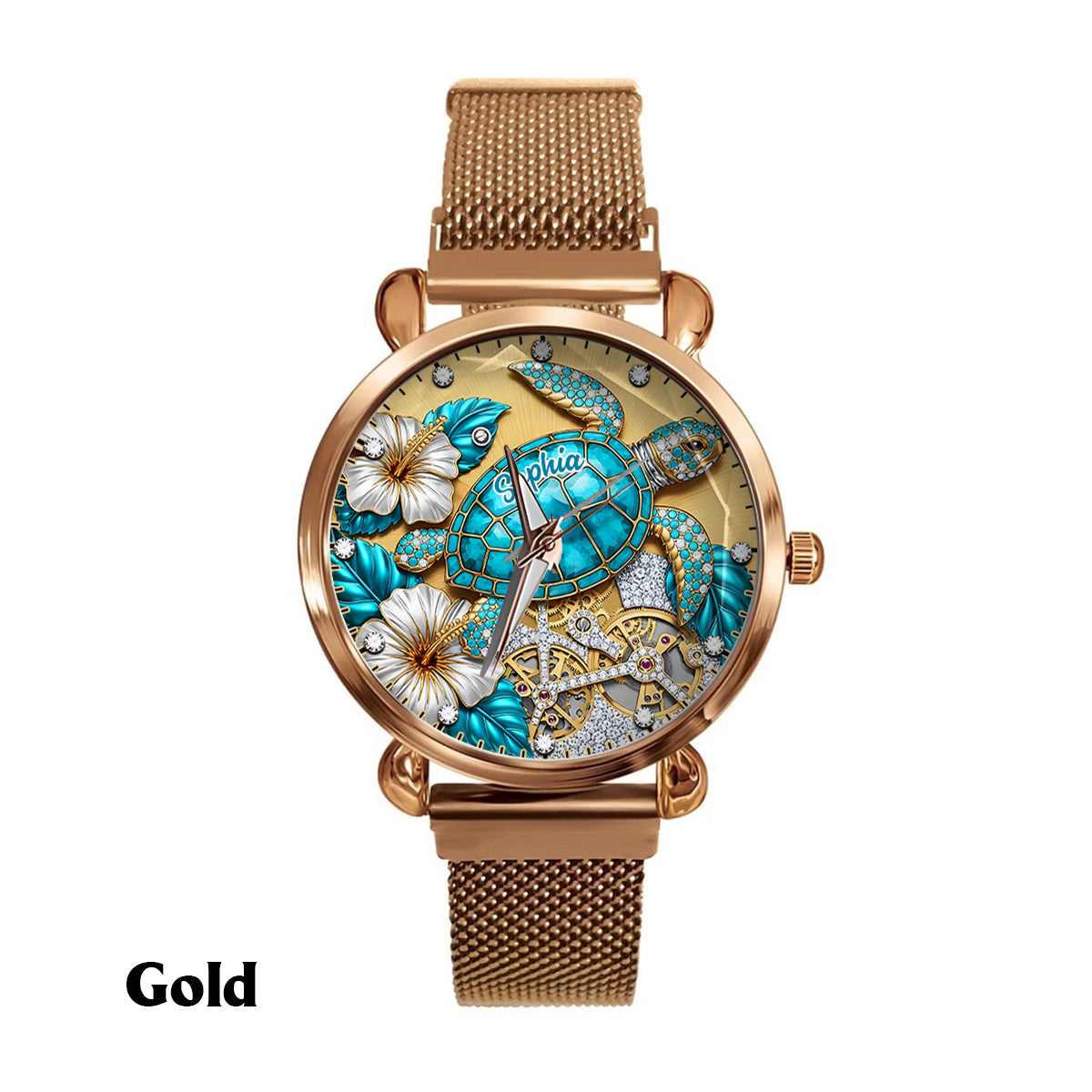 Beautiful Turtle - Personalized Turtle Women Hand Watch