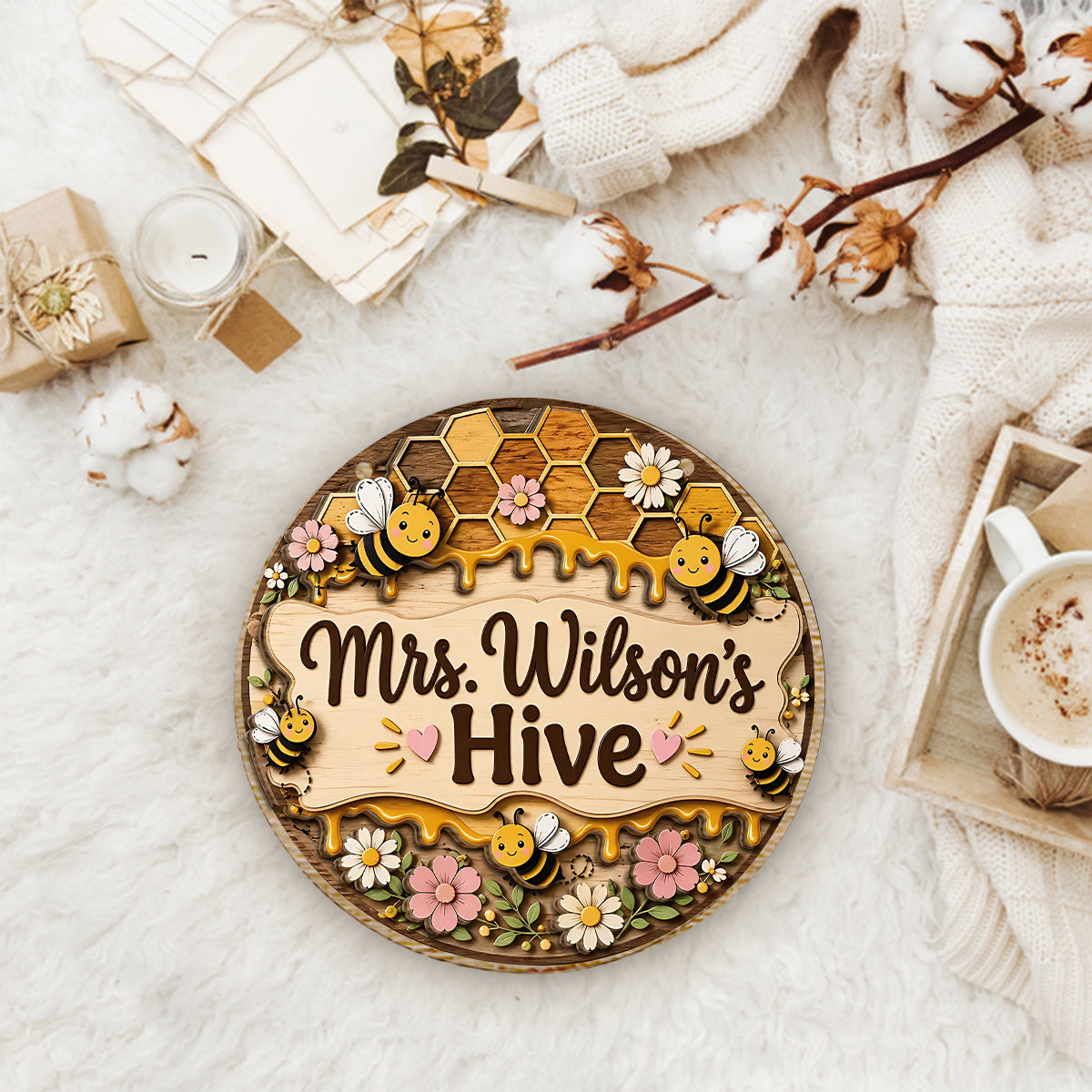Back To School, Teacher Gift Idea - Personalized Teacher 2 Layered Wood Sign / Wood Plaque