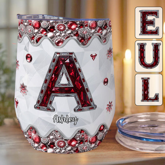 Custom Initial For Wine Lovers - Personalized Wine Tumbler