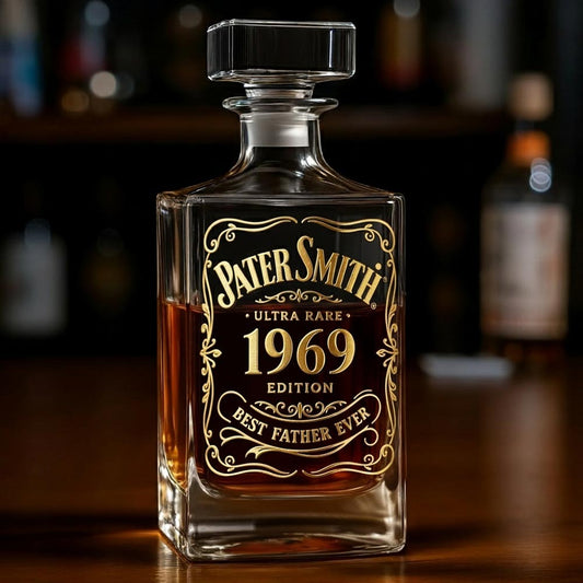 Best Gift For Wiskey Bourbon Cognac... Loving Dad Husband.... - Personalized Whisky Whiskey Decanter Set