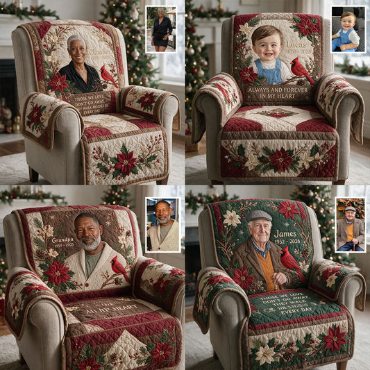 Those We Love Don't Go Away - Personalized Memorial Quilted Sofa/Couch Cover