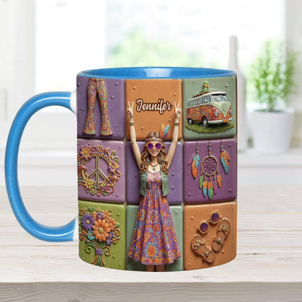 Peace Love Hippe Life - Personalized Hippie Accent Mug