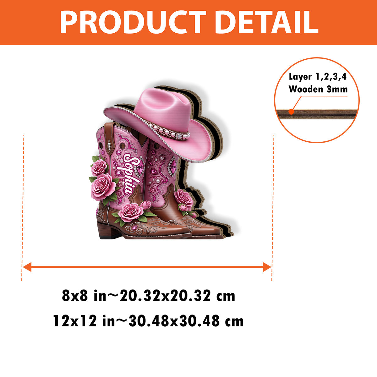 Cowgirl Boots - Personalized Cowgirl Wooden Makeup Brush Holder