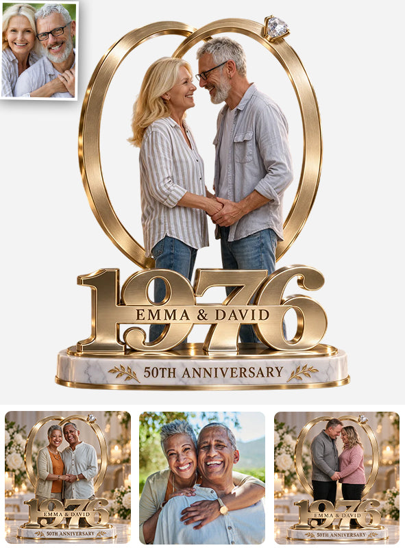 Personalized Couple Gift, Romantic Anniversary Figurine for Husband Wife with Names and Date, Boyfriend Girlfriend Gift - Personalized Couple Custom Shaped Acrylic Plaque