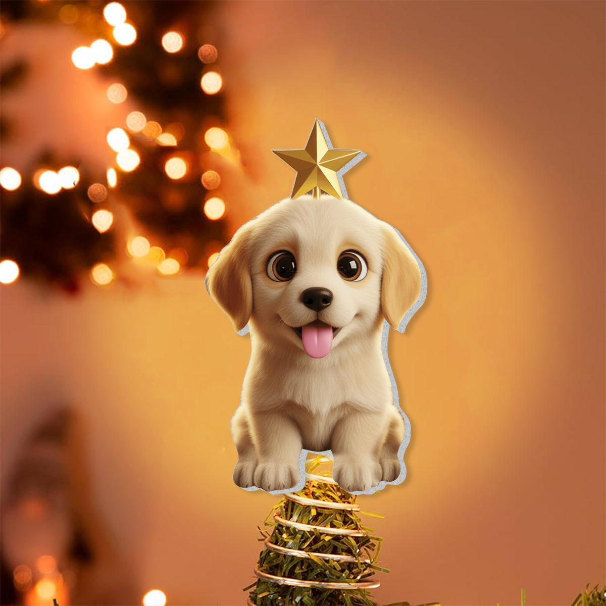 Lovely Dog Chibi Style Pet Lovers - Personalized Dog LED Light Tree Topper