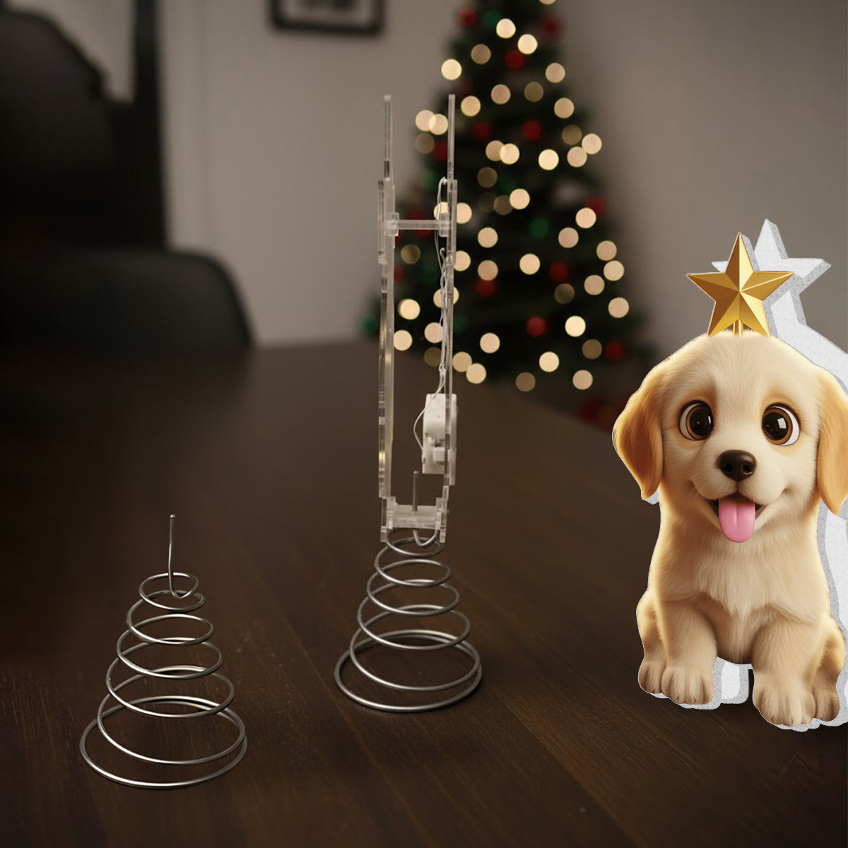 Lovely Dog Chibi Style Pet Lovers - Personalized Dog LED Light Tree Topper
