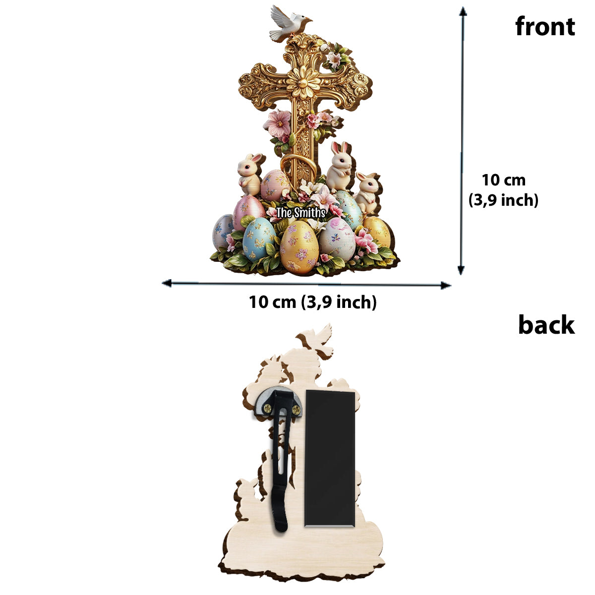 Lovely Rabbits - Personalized Christian Shaped Car Visor Clip