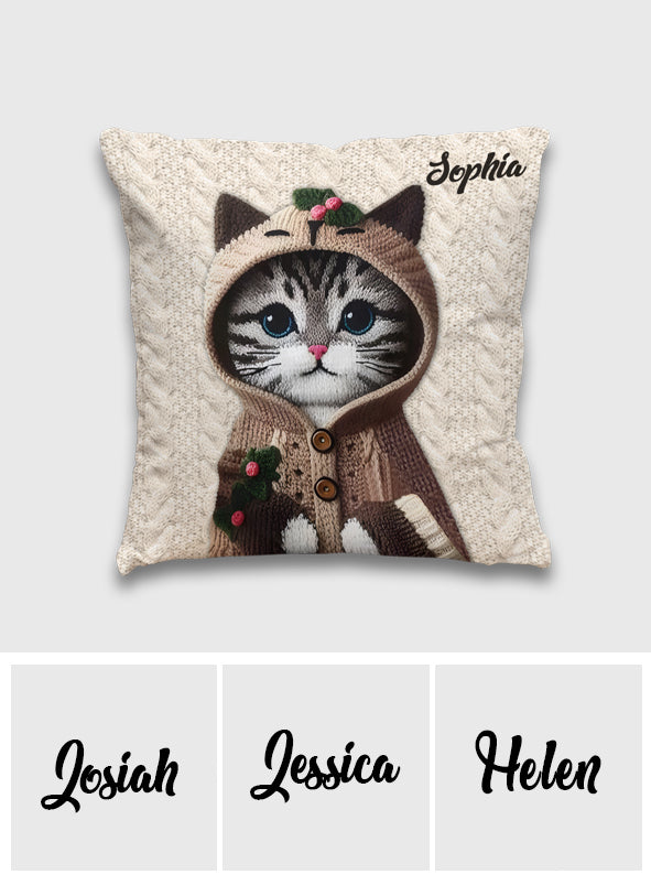 Cute Cat - Personalized Cat Throw Pillow