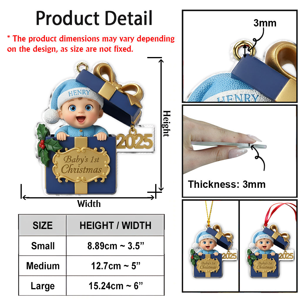 Baby's 1st Christmas - Personalized Newborn Ornament