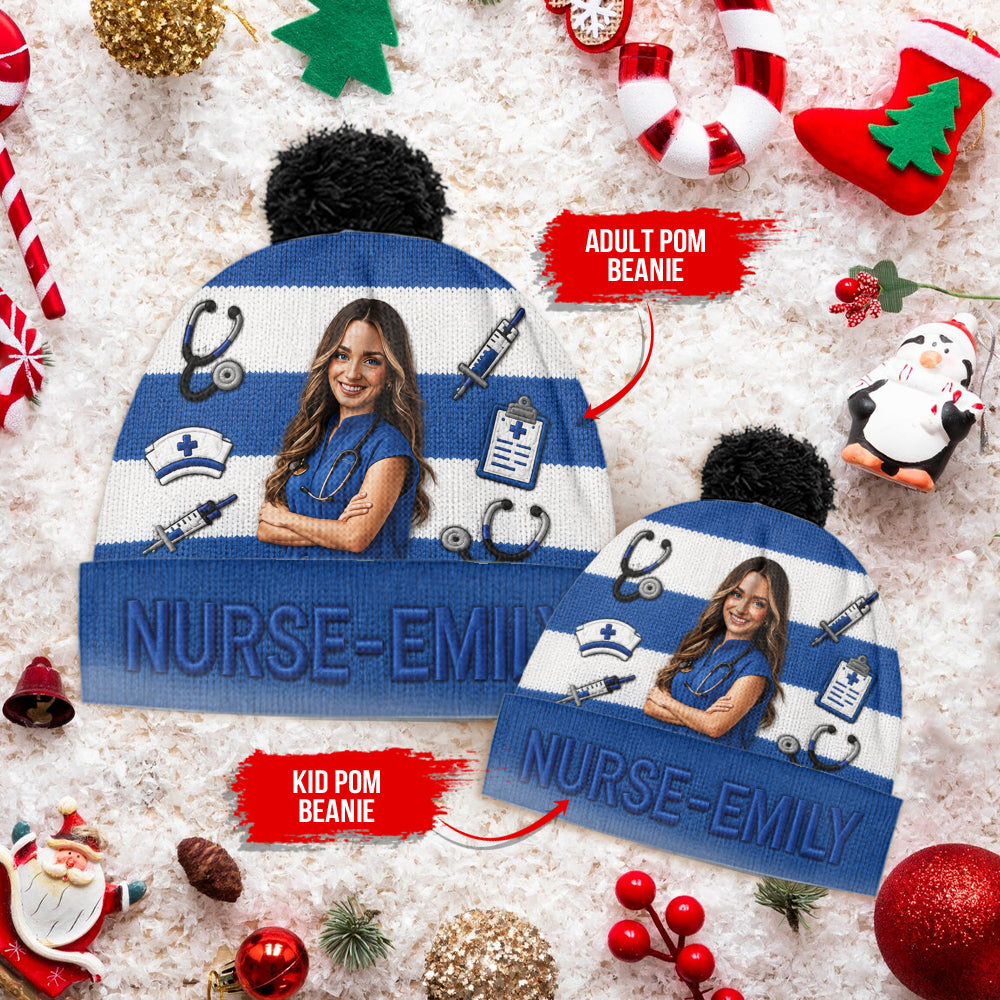 Any Photo Love My Job - Personalized Nurse Beanie Hat