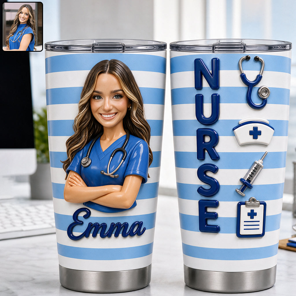 Any Photo Love Nurse Life - Personalized Nurse Tumbler