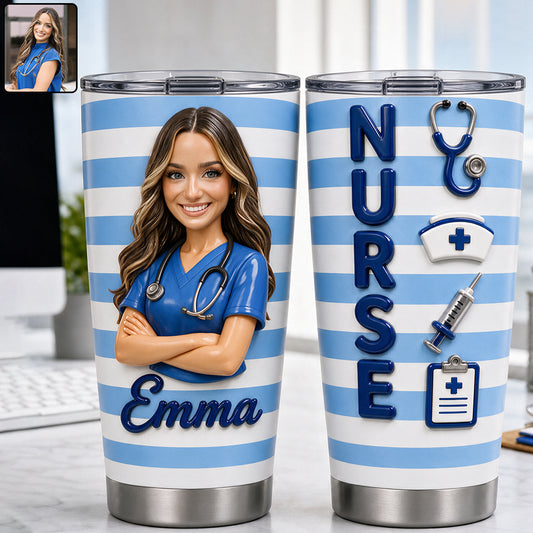 Any Photo Love Nurse Life - Personalized Nurse Tumbler