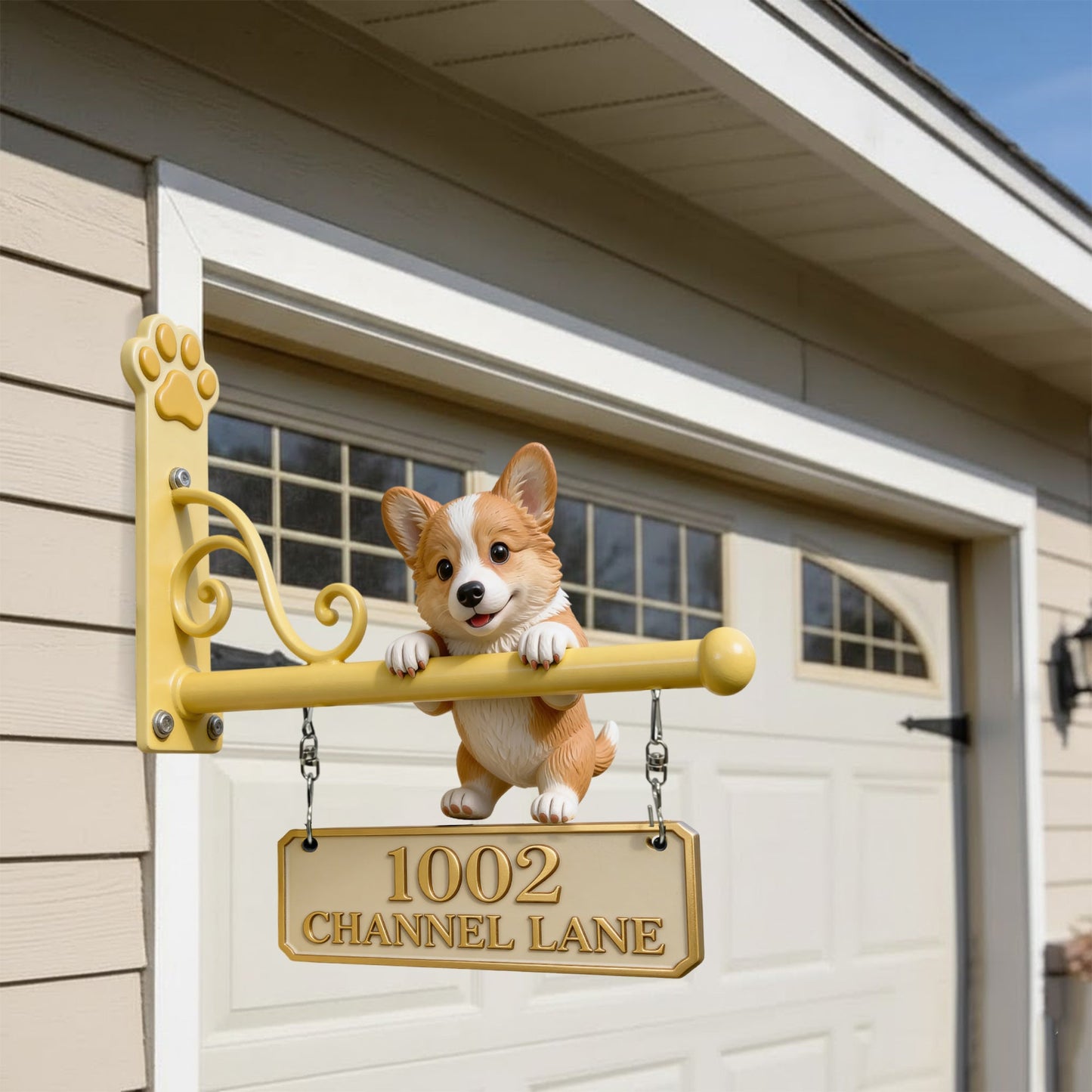 Puppy Home Address - Personalized Dog Wooden Wall Mount Sign