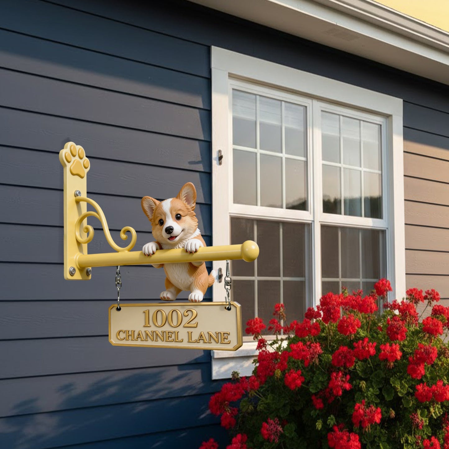 Puppy Home Address - Personalized Dog Wooden Wall Mount Sign