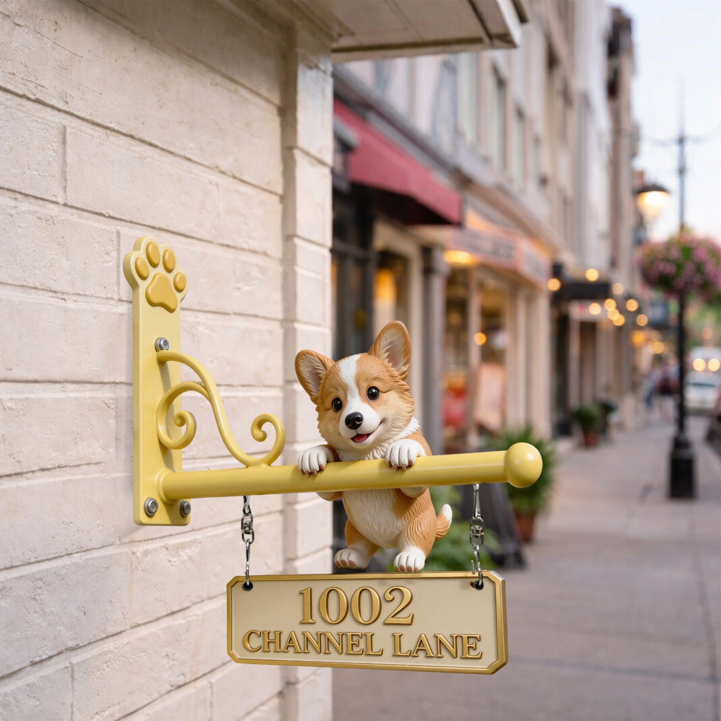 Puppy Home Address - Personalized Dog Wooden Wall Mount Sign