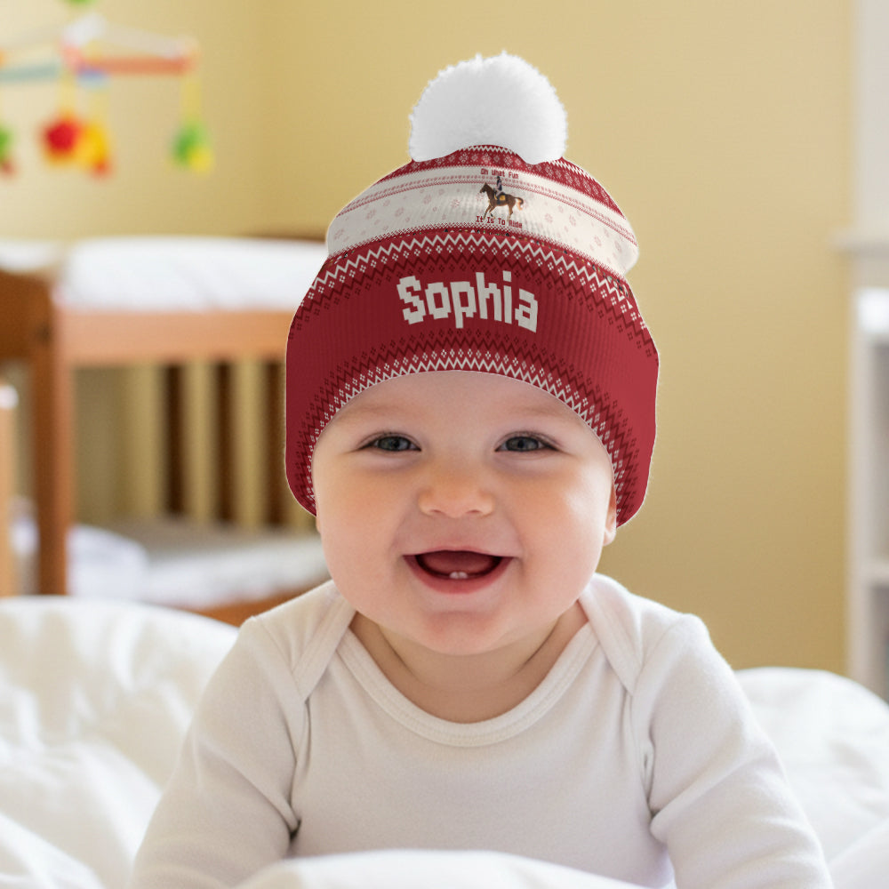 Oh What Fun It Is To Ride - Personalized Horse Beanie Hat