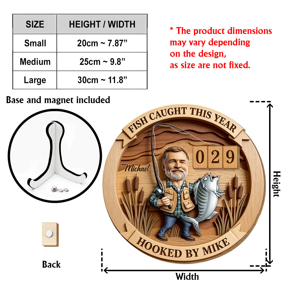 Fish Caught This Year - Personalized Fishing Interchangeable Plaque