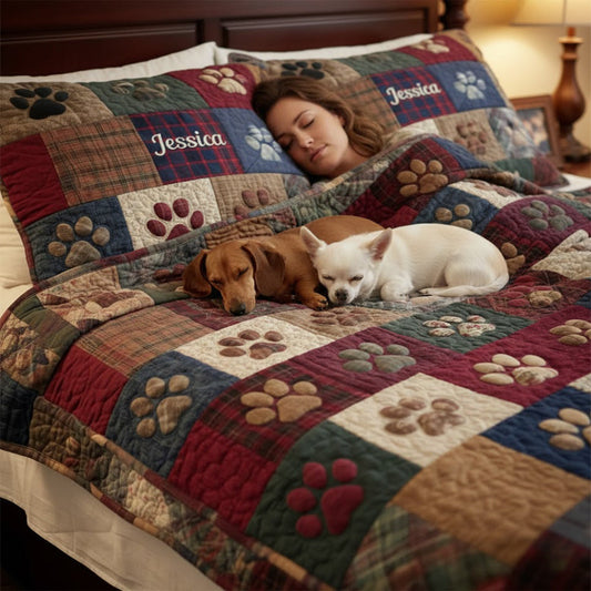 Love My Dog - Personalized Dog Quilt Set