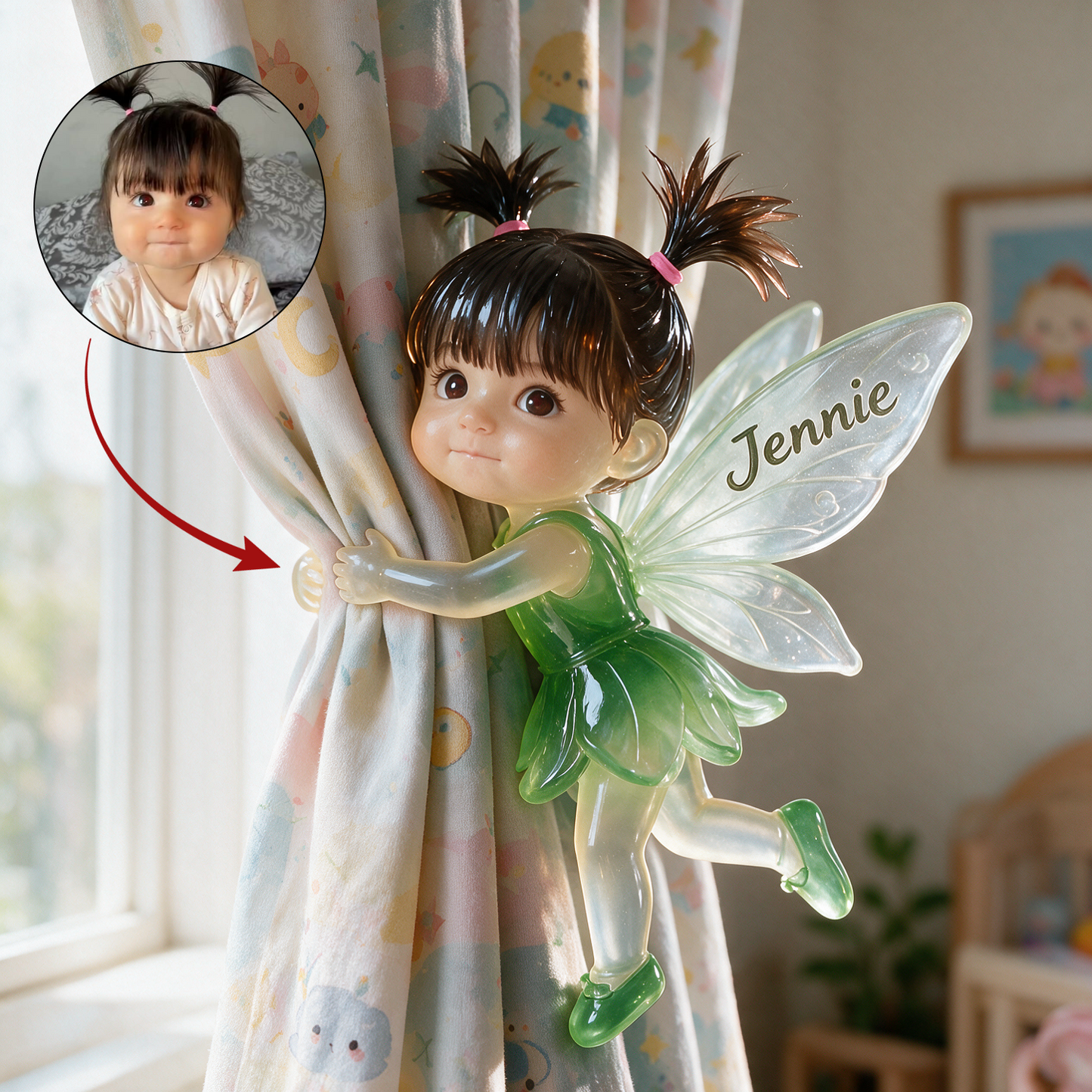 Little Fairy - Personalized Kid Curtain Tieback